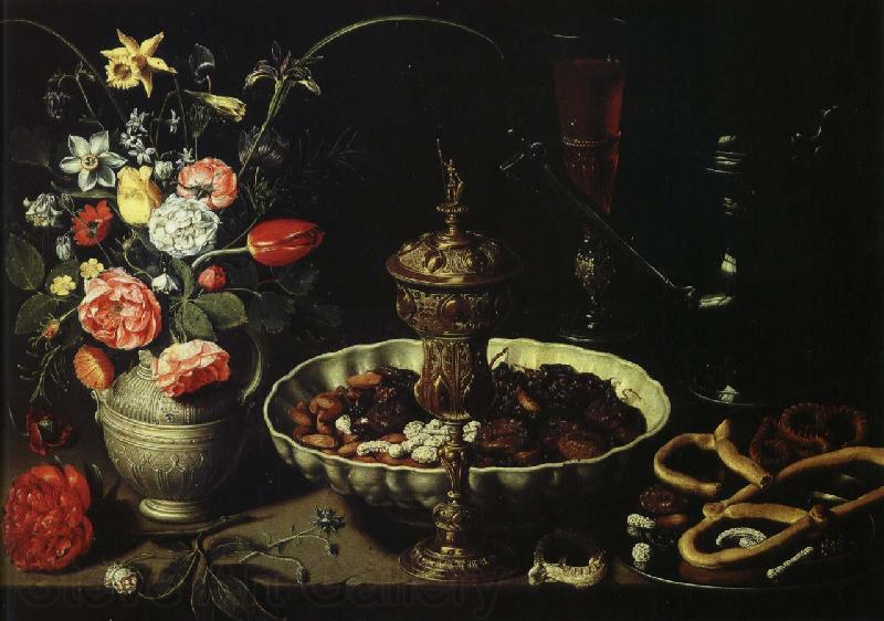 PEETERS, Clara bord med blomvas och torkad frukt Spain oil painting art